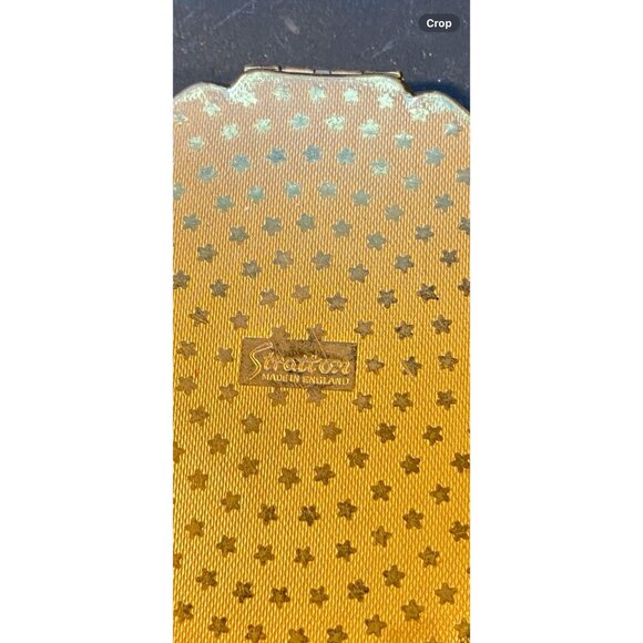 Vintage Floral Goldtone Compact Mirror With Intricate Hand-Painted Design & Inne - Picture 9 of 10